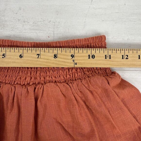 Free People Porto Top & Shorts Set S Orange Puff Sleeve Peter Pan Collar NWT - Picture 13 of 16